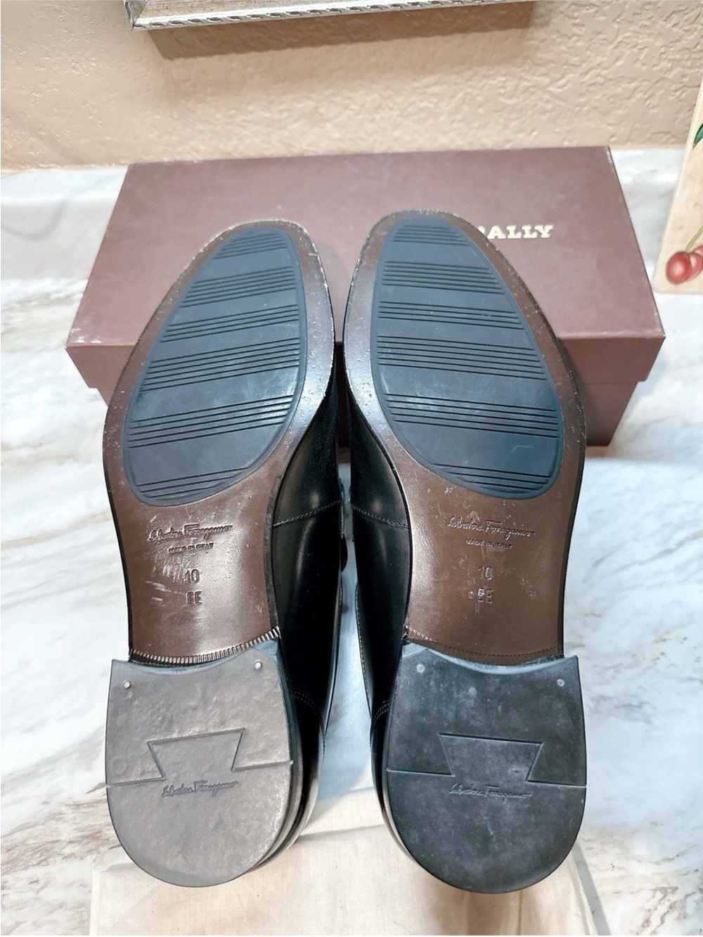Salvatore Ferragamo Black Leather Bit-Detail Slip-On Loafers - Picture 2 of 10